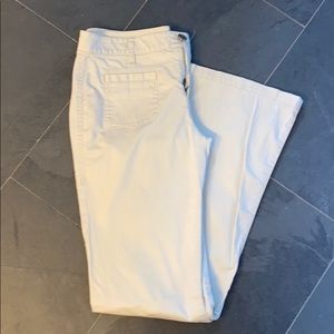 Khaki stretch wide legged pant